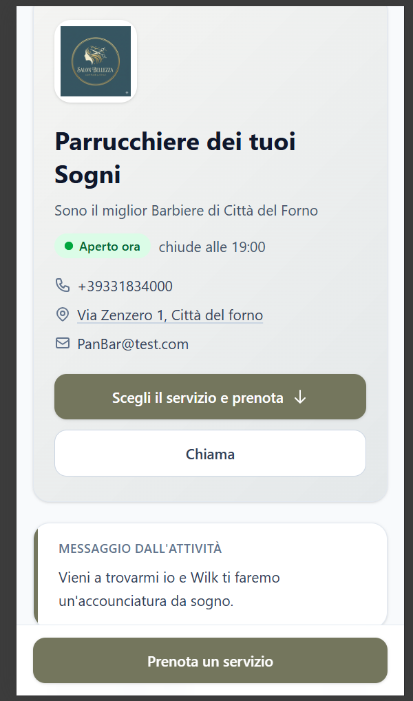La tua vetrina online