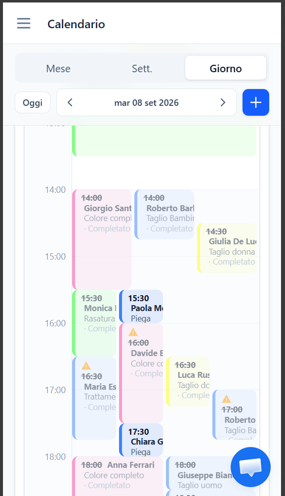 Agenda giornaliera sul telefono